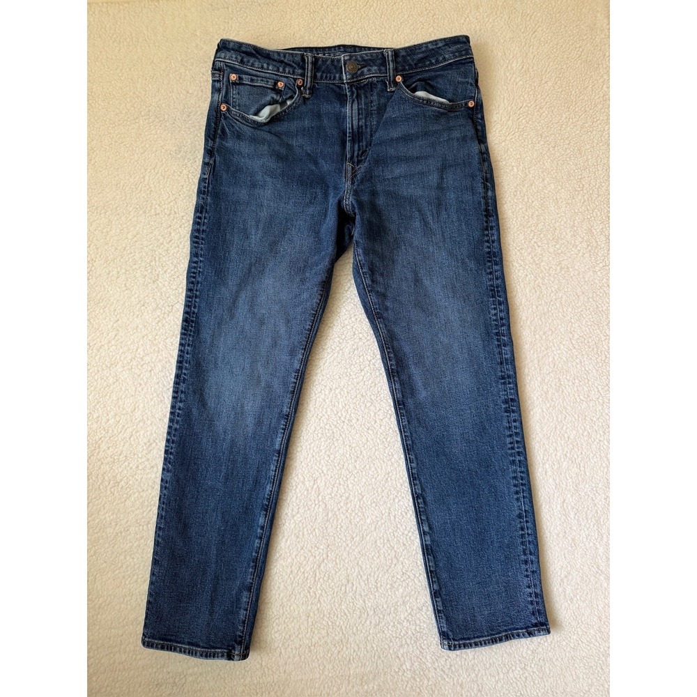 American Eagle Jeans Mens 34 (Fits 32x29) Blue Slim Straight AirFlex+